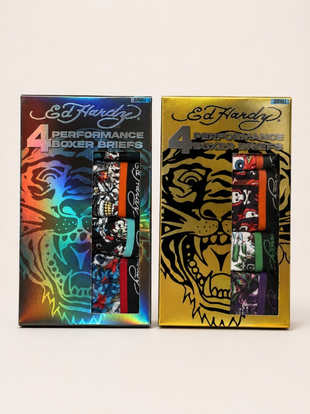 Ed Hardy 8pc Performance Boxer Briefs Bundle Small 28-30 Tattoo Skull Tiger NIB